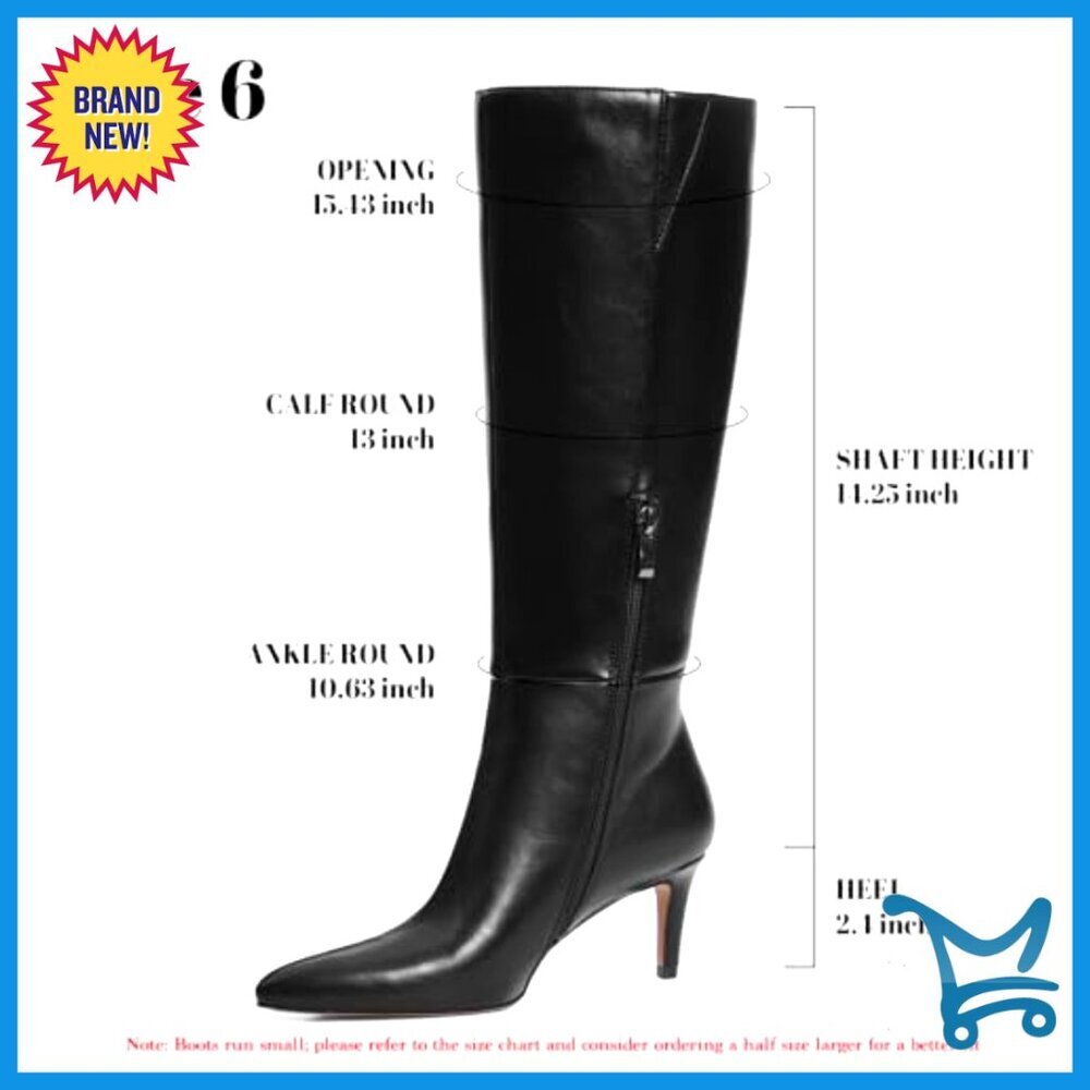 Knee High Boots Pointed Toe Stiletto Heel Side Zipper Fashion - Picture 4 of 7